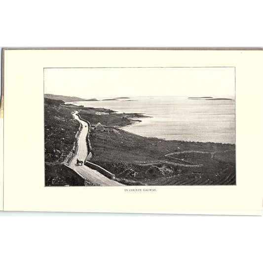 c1920 Aerial View of County Galway Vintage Art Print 5x8" V17