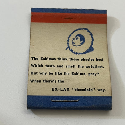 Ex-Lax - Esk'Mos Cartoon Vintage Matchbook Cover TB6-MB1-2