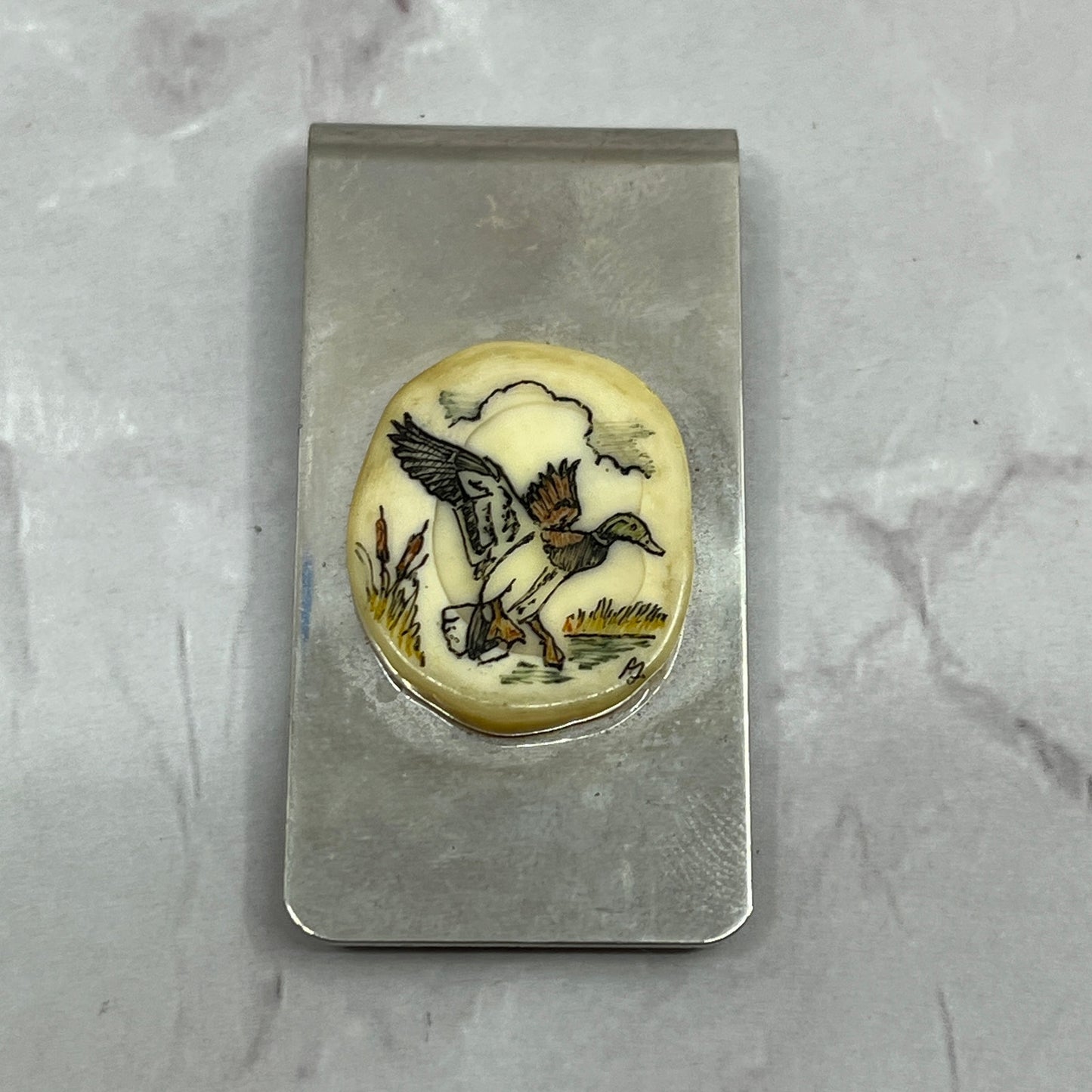 Vintage Money Clip Mallard Duck Birds Birding Hunter Hunting SC1