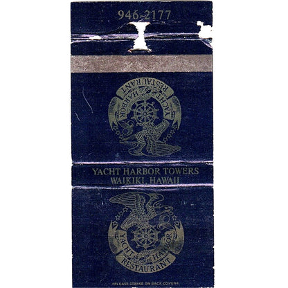 Yacht Harbor Towers Restaurant Waikiki HI Vintage Matchbook TB6-MB2-12