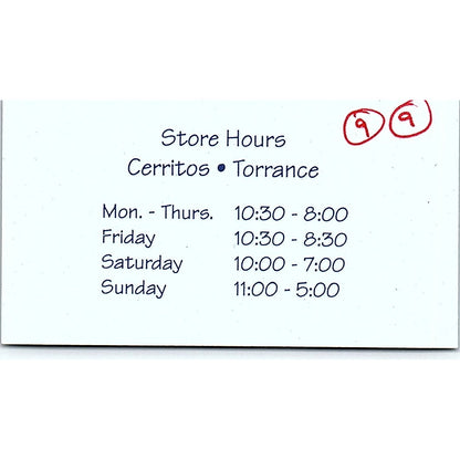 Juan & Sophia Trujillo Strictly Scrapbooking Cerritos CA Business Card SC9-B11