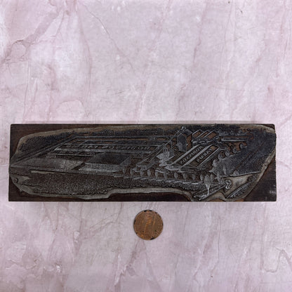 Robinson Farms Aerial View Vintage Letterpress Printers Block Plate SF5