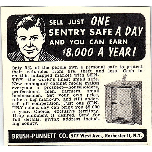 Brush-Punnett Co Sentry Safe Rochester NY 1955 Ad AF9-M4