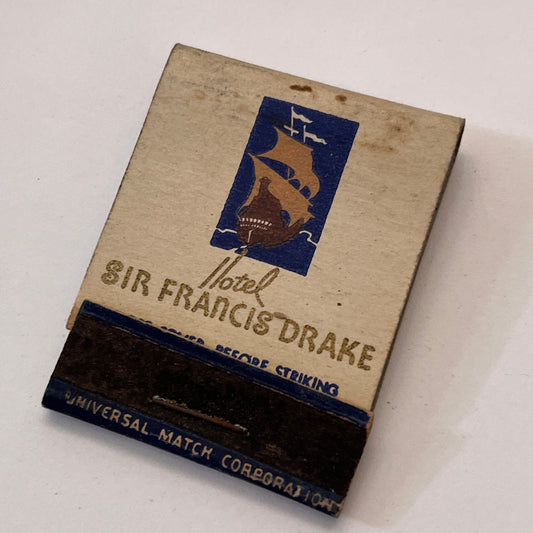 Hotel Sir Francis Drake San Francisco CA Vintage Matchbook Cover TB8-MB3-9