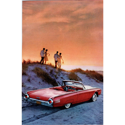 Red Ford Thunderbird Automobile Car - Vintage Magazine Ad D20