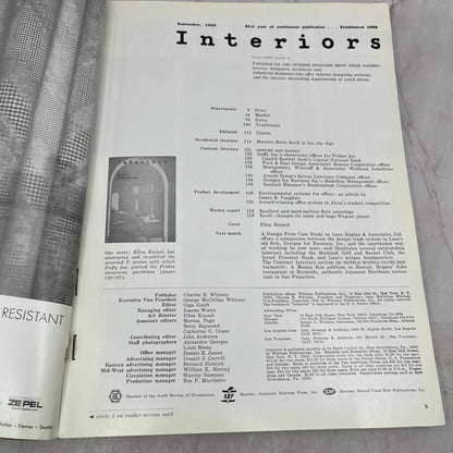 1969 Sep Interiors Magazine - Retro Interior Design Furniture Textiles TK3