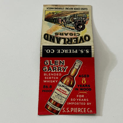 Overland Cigars Glen Garry Scotch Whiskey Vintage Matchbook Cover TB6-MB1-12