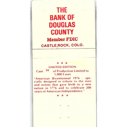1796 Bicentennial Bank of Douglas County Castle Rock CO Matchbook TB6-MB2-8