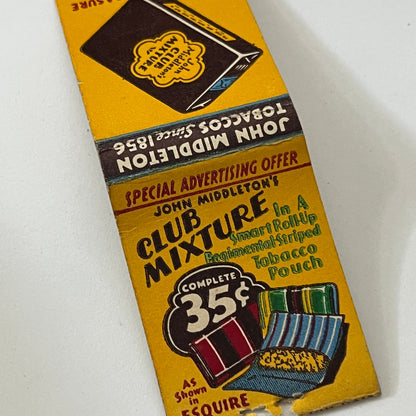 John Middleton's Club Mixture Tobacco Vintage Matchbook Cover TB6-MB1-13
