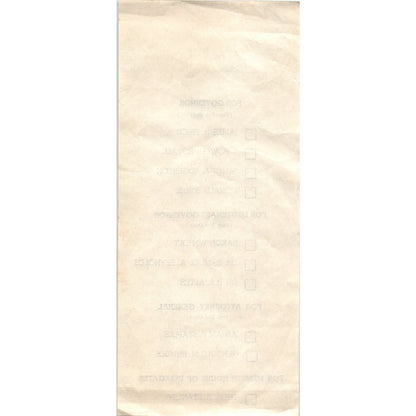1937 Virginia Election Ballot Governor James H. Price J. Powell Royall AF1-RR6