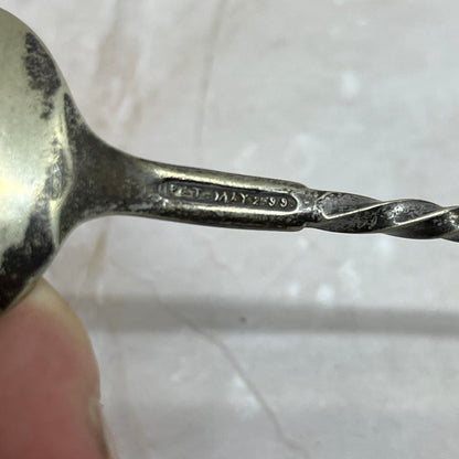 Vintage Long Silver Plate W.R. 1899 Twisted Handle Iced Tea Spoon 8" SB3