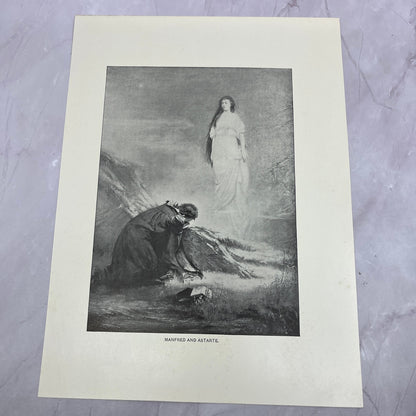 Manfred and Astarte Antique 8.5x11.5" Engraving Art Print V20