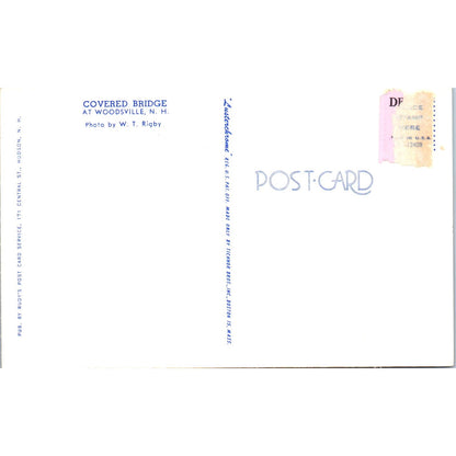 Covered Bridge at Woodsville New Hampshire Covered Bridge Postcard PC5