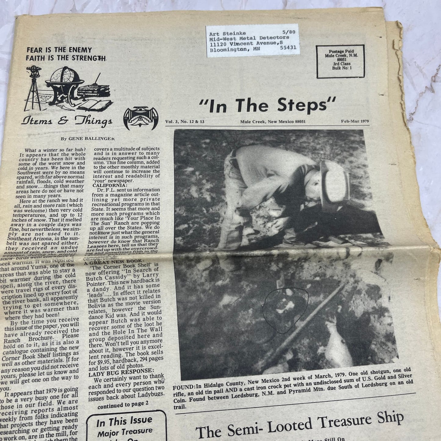 1979 March - In the Steps of the Treasure Hunter Newspaper - Mule Creek NM M11