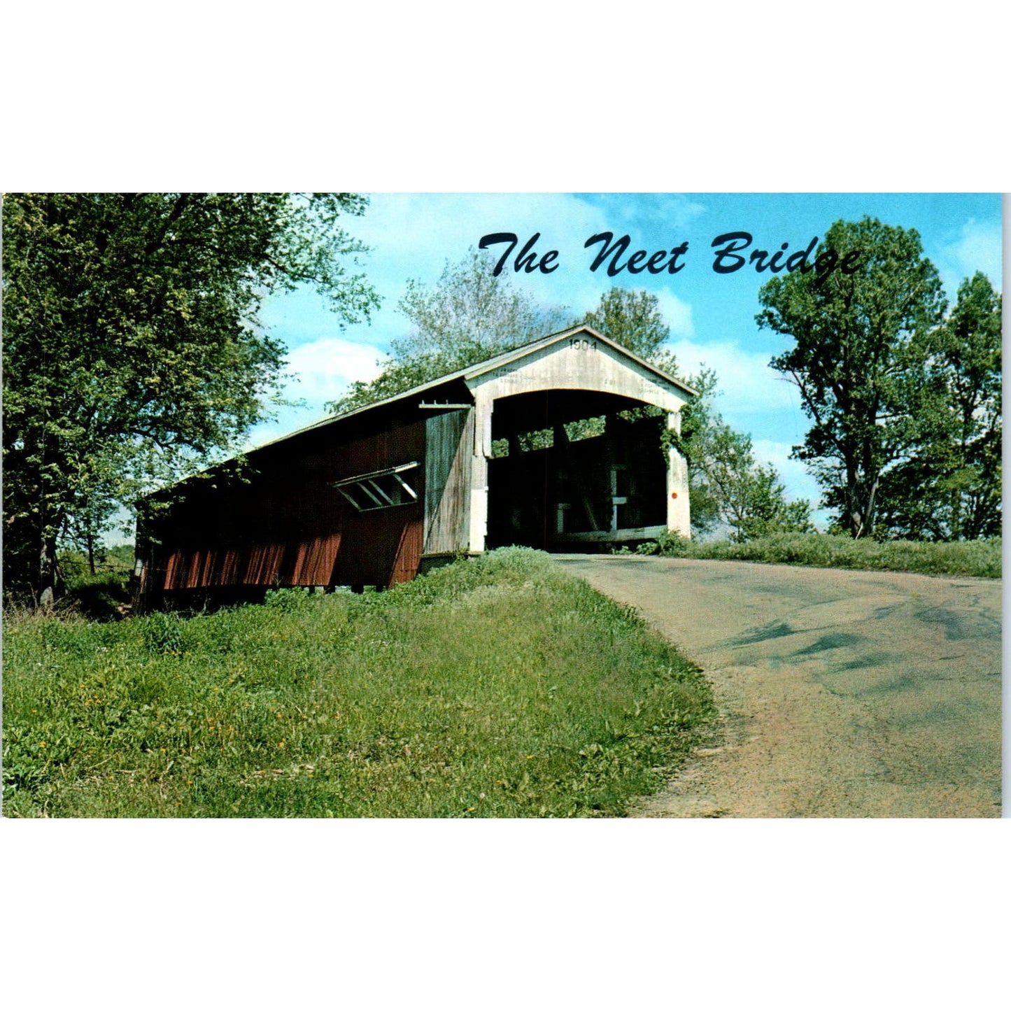 Neet Bridge Little Raccoon Creek Rockville IN Covered Bridge Postcard PC2