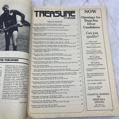 1977 Argosy Treasure Hunting Annual Magazine Mel Fisher Panama Treasure M20