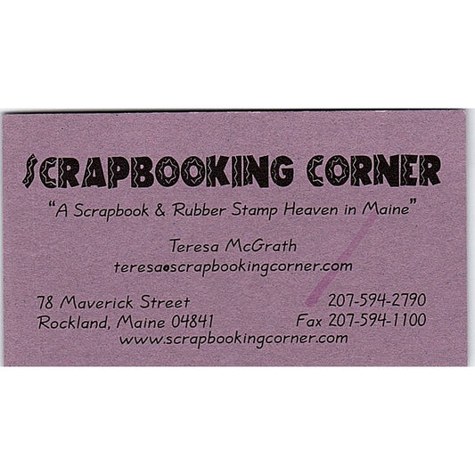 Scrapbooking Corner Teresa McGrath Rockland ME Vintage Business Card SC9-B10