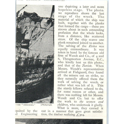 Bow View of the Emerald After Collision 1897 Victorian Photo AE9-TS4