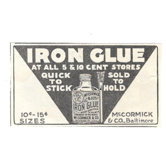 Iron Glue McCormick & Co Baltimore MD 1924 Magazine Ad AF7-SS4