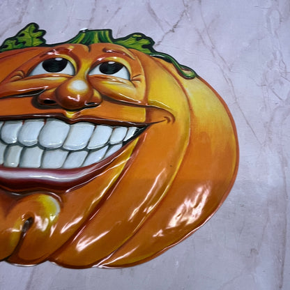 1990s Halloween Pumpkin Jack O Lantern 3D Mold Plastic Beistle 12x15 FL6-11