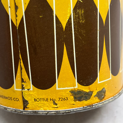 Vintage 1971 King-Seeley Thermos, Pint Size, Geometric Design Used TF4