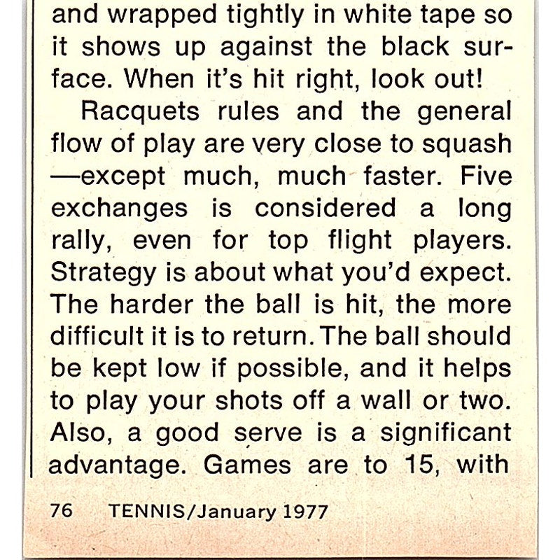 Ed Collins' California Tennis Academy San Diego CA 1977 Ad AF3-Q3