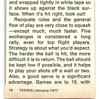 Ed Collins' California Tennis Academy San Diego CA 1977 Ad AF3-Q3