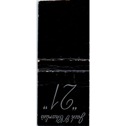 Jack & Charlie's 21 Club Vintage Matchbook Cover SF4-Y8