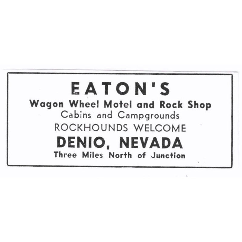 Eaton's Wagon Wheel Motel and Rock Shop Denio Nevada 1972 Ad AF8-S6