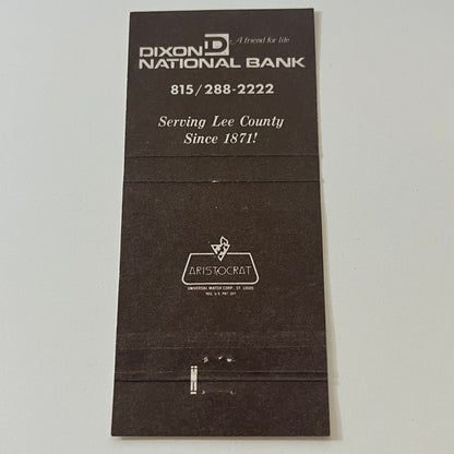 Ronald Reagan Dixon's Favorite Son Dixon National Bank Matchbook Cover TB6-MB2-6