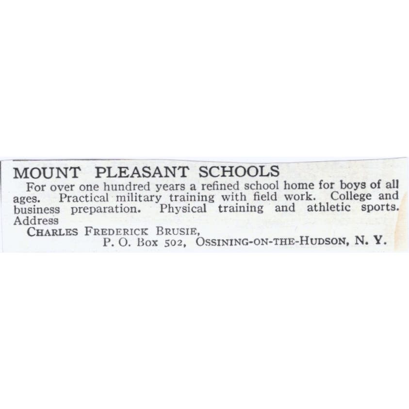 Mount Pleasant Schools Charles Frederick Brusie c1918 Advertisement AE5-SA3