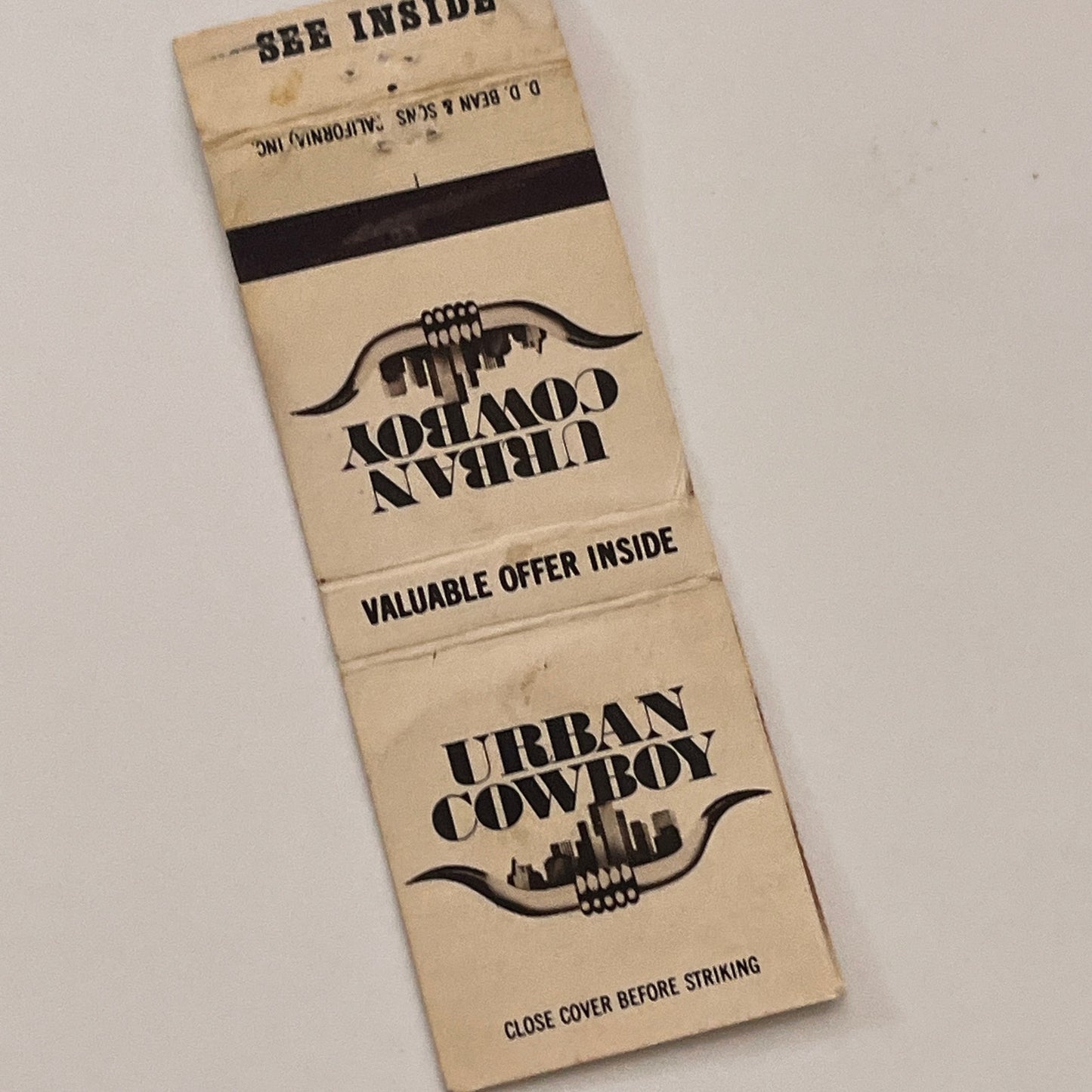 Urban Cowboy Tote Bag Oxnard CA Vintage Matchbook Cover TB6-MB2-2