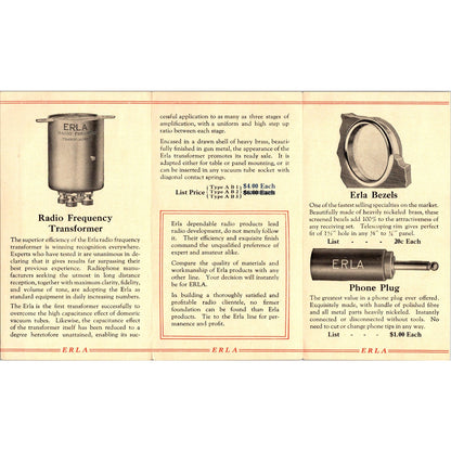 ERLA Dependable Radio Products Brochure Electrical Research Labs Chicago K23