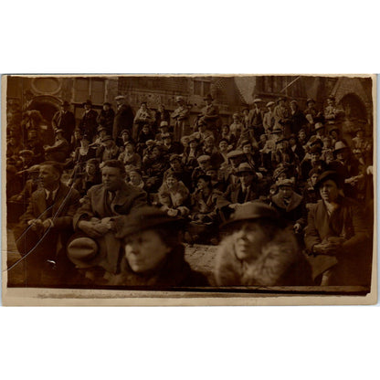 View of a Large Crowd of People Vintage RPPC Real Photo Postcard AB9