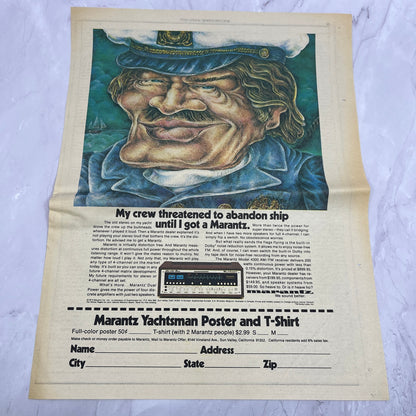 Marantz Yachtsman Poster & T-Shirt 11x14.5" 1974 Ad V14-2