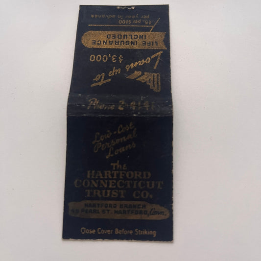 The Hartford Connecticut Trust Co Pearl St. Vintage Matchbook Cover MM3-4