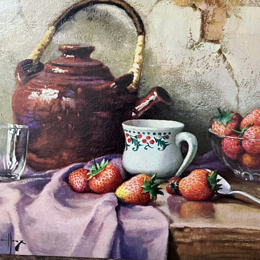 Robert Chailloux “Still Life With Strawberries” Lithograph Art Print 11x14 V8
