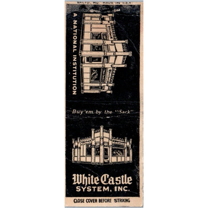 White Castle System Inc Restaurant Vintage Matchbook Cover MB101-4