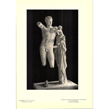 Hermes Carrying the Infant Dionysus - Praxiteles - 1902 Litho Art Print AF4-9