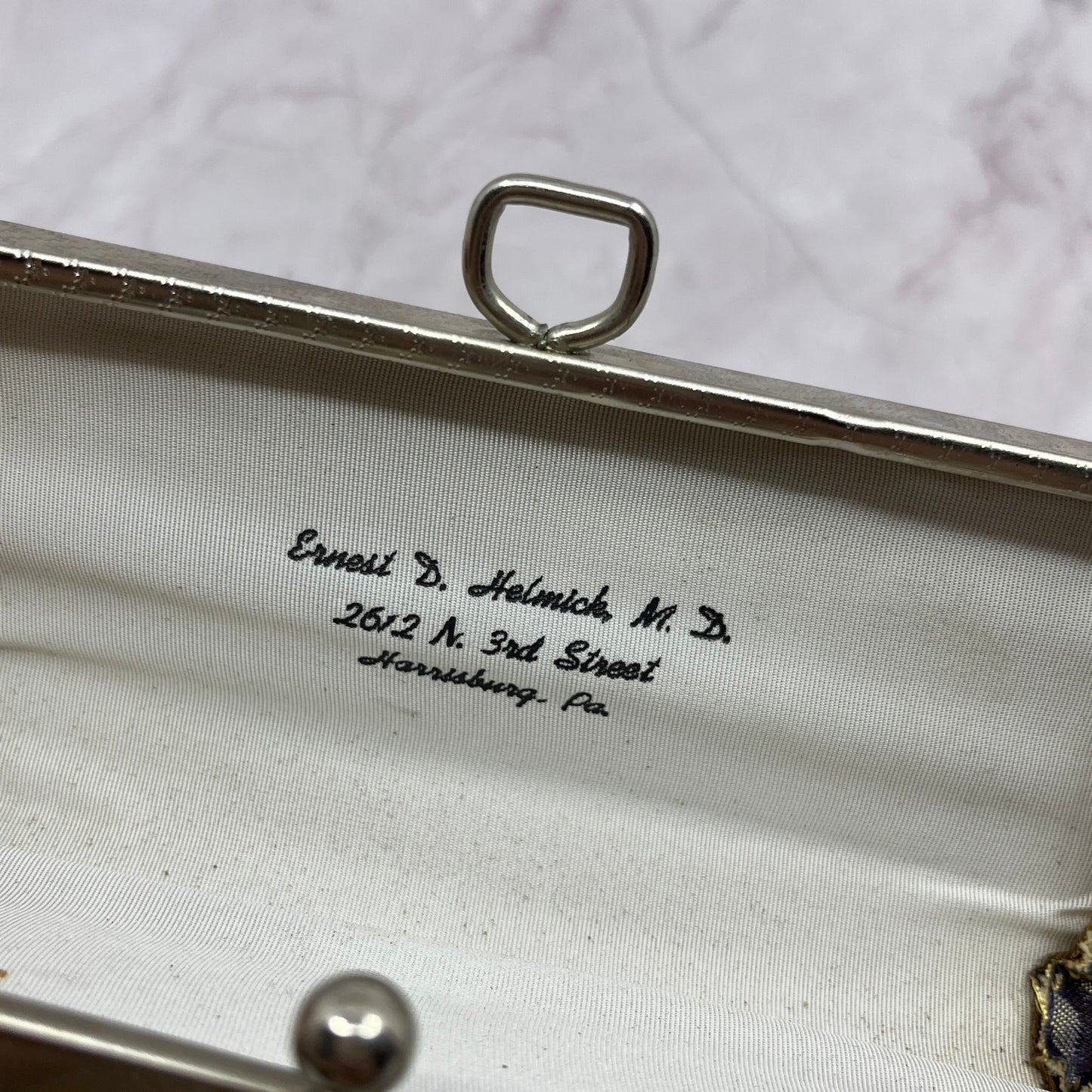 Vintage Eyeglasses Case Monogrammed Ernest D Helmick MD Harrisburg PA SC1