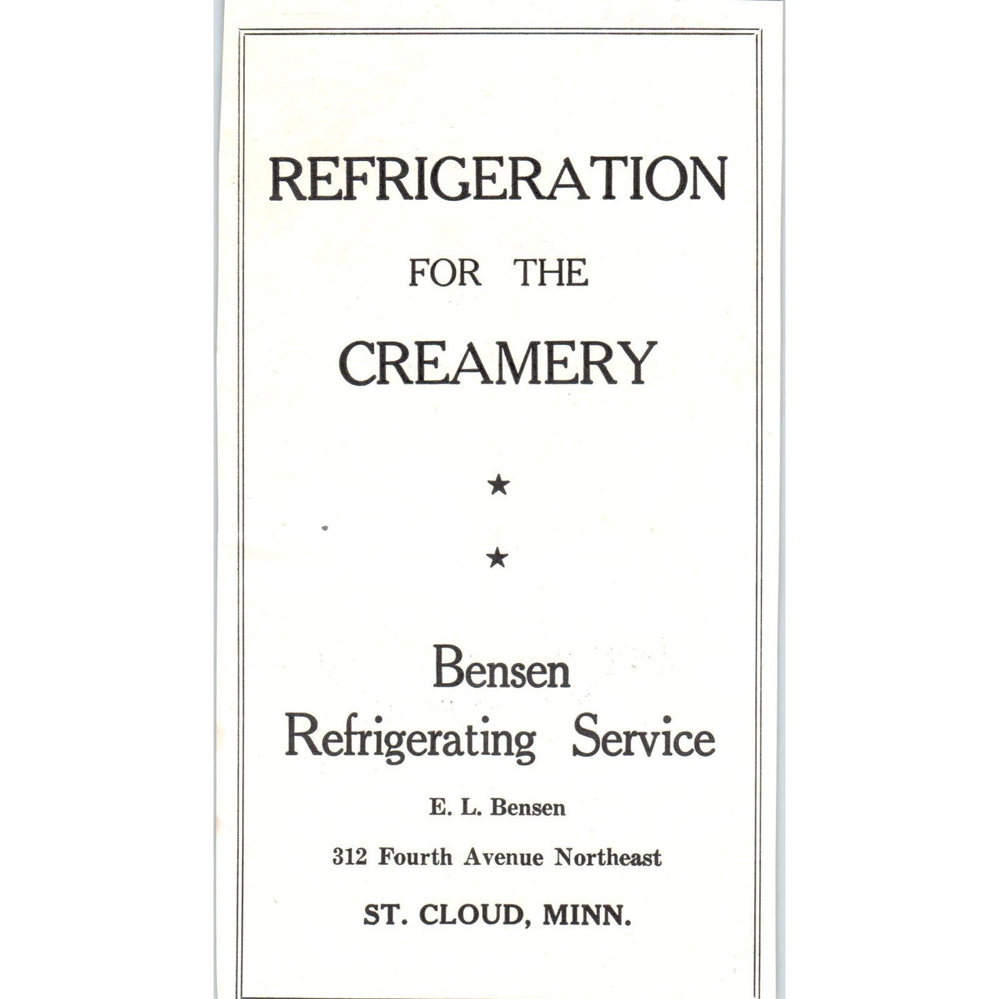 E.L. Benson Refrigerating Service St. Cloud, Costello Mfg St Louis 1953 Ad AE9-DC1