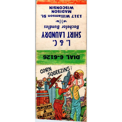 L & C Shirt Laundry Madison WI Vintage Matchbook Cover SD2-Y4