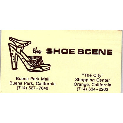 The Shoe Scene Buena Park CA Vintage Business Card SB4-B7