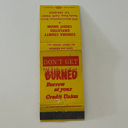 Sonoma County Employee Credit Union Santa Rosa CA Matchbook Cover MM5-9