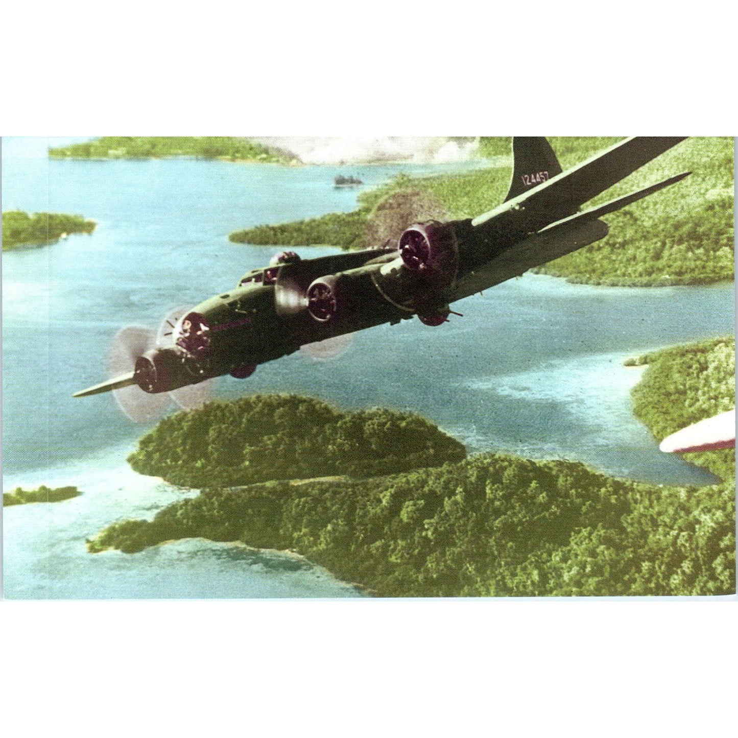 WWII Solomon Island Gizo Bombarded Aircraft Vintage Postcard PC19