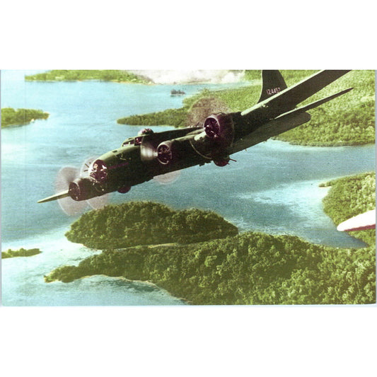 WWII Solomon Island Gizo Bombarded Aircraft Vintage Postcard PC19