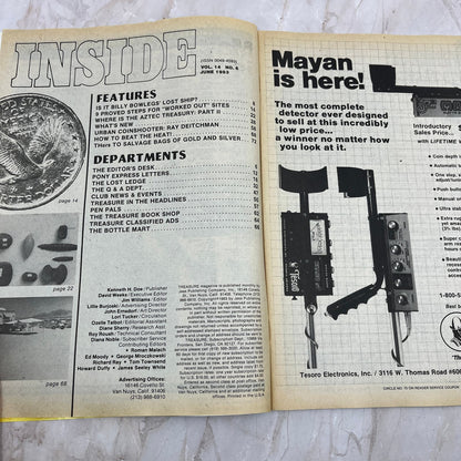 1983 June - Treasure Magazine - Treasure Hunting Metal Detecting Gold Coins M10