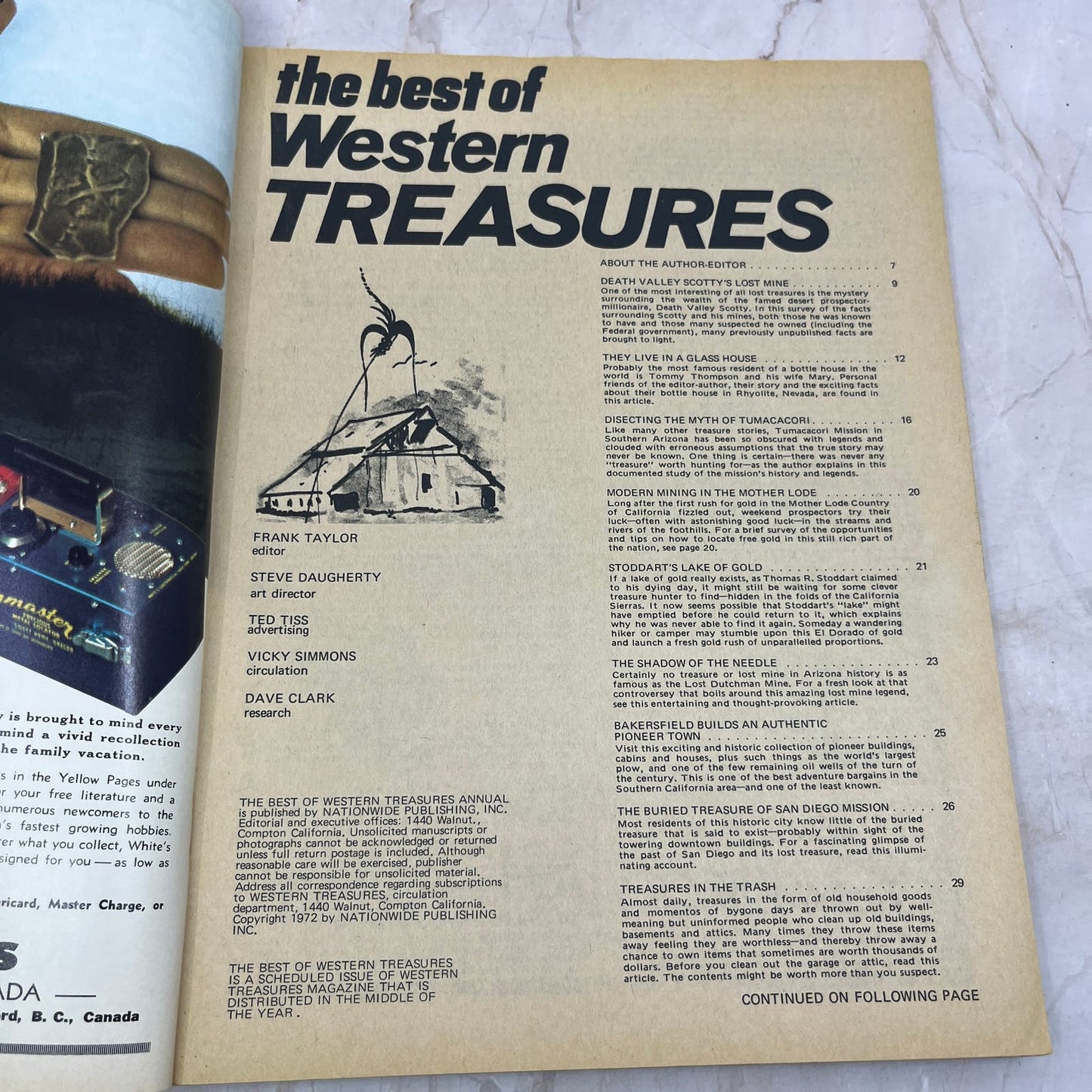 1972 Best of Western Treasures Annual Magazine 250 Ghost Towns M20