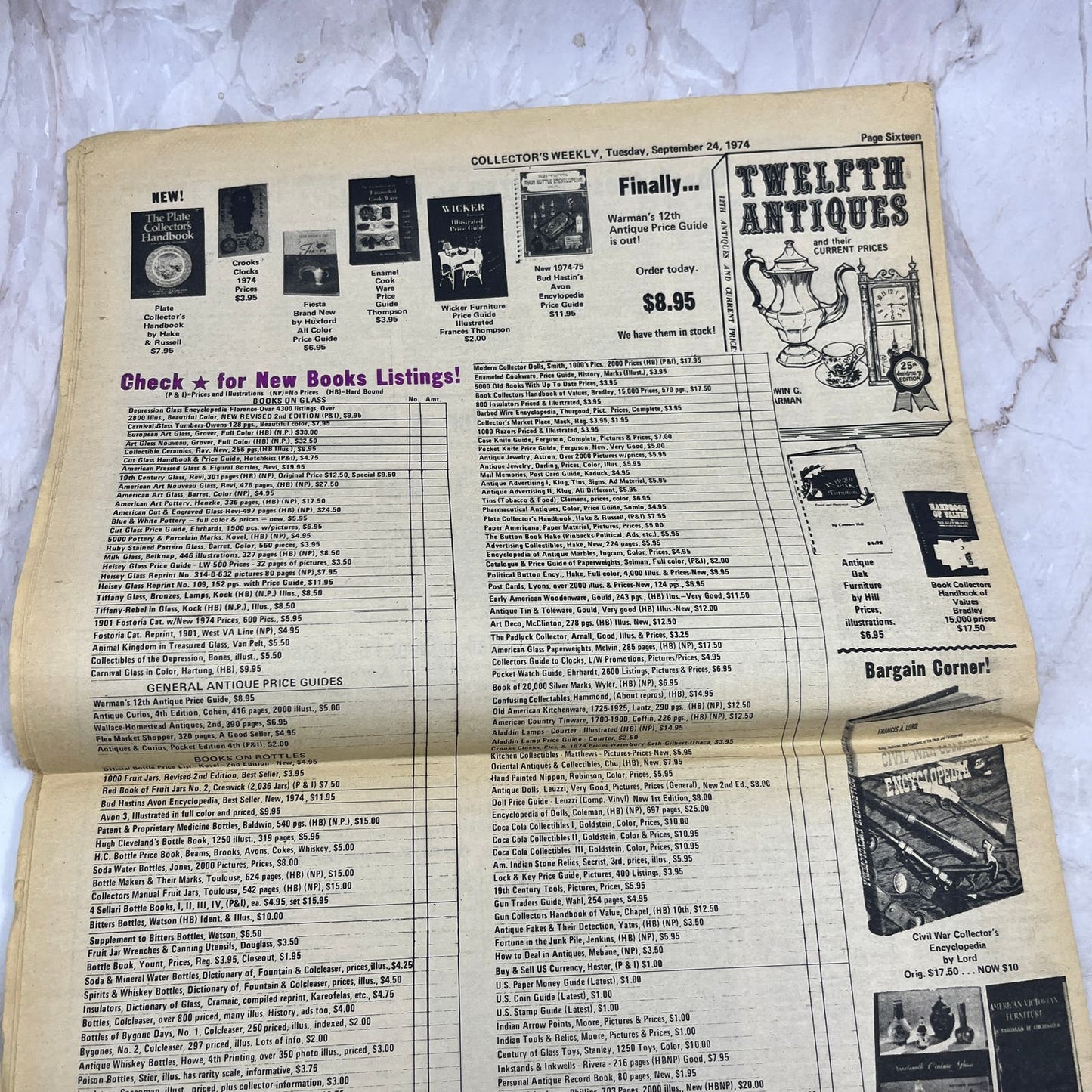 1974 Sep 25 - Collector's Weekly Newspaper - Bread Tray Collecting M18