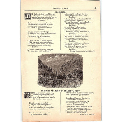 Excelsior Longfellow, Hour of Peaceful Rest William B Tappan 1884 Poem TA5-CJ-3
